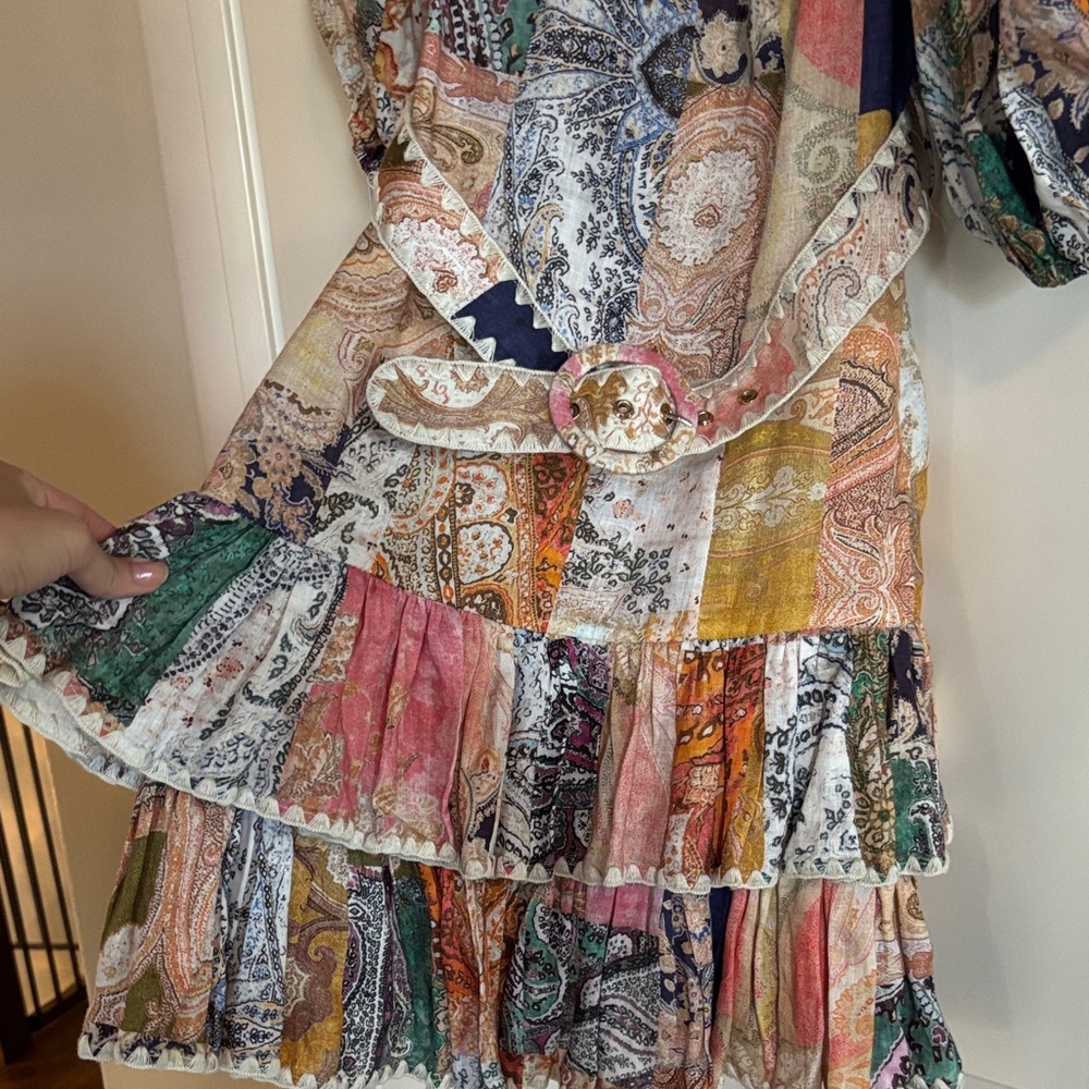 Zimmermann Multicolor Patchwork Paisley Puff-Slee… - image 2